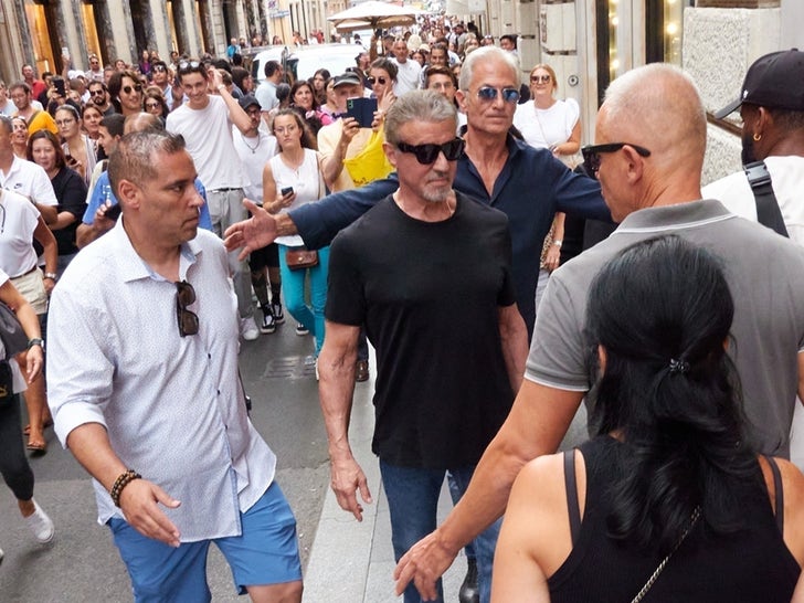 Sylvester Stallone Vacationing With  Wife Jennifer Flavin In Rome