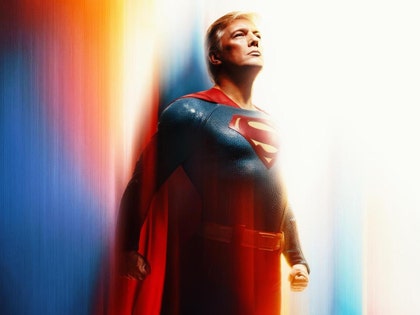 donald trump as superman white house x 3