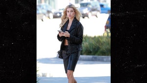 Hailey Baldwin Fights Warm Bev Hills Weather with All Leather Outfit