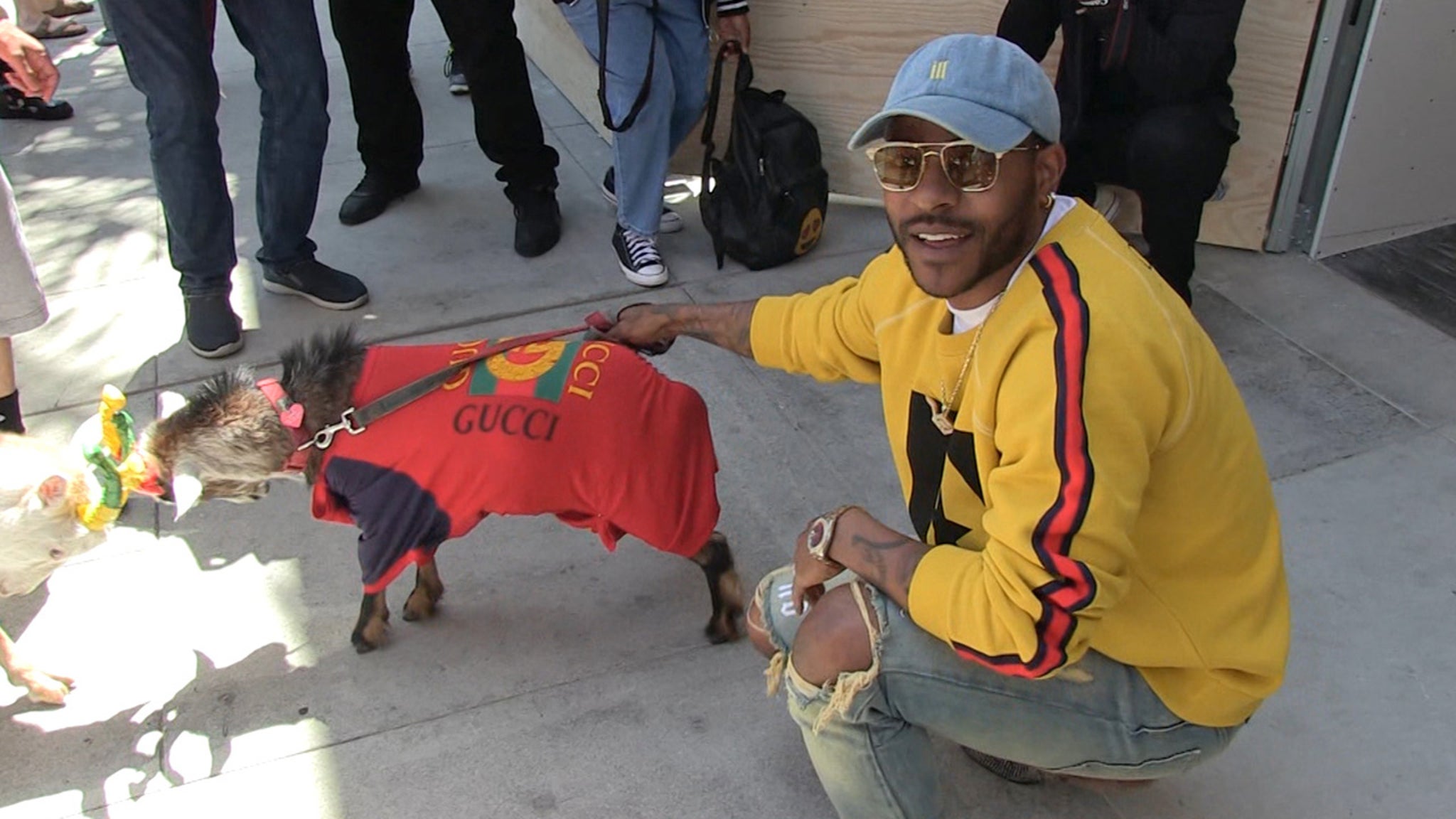 Eric Bellinger's Pet Goats Butt While Wearing Gucci