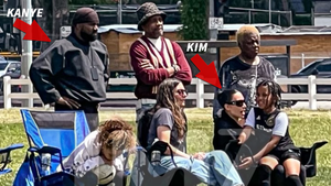 Kim & Kanye Continue to Co-Parent at Son Saint's Soccer Game