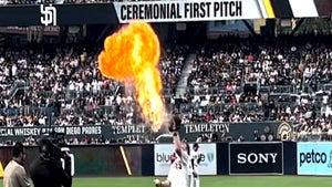 Steve-O Spits Fire During Epic First Pitch At Padres Game