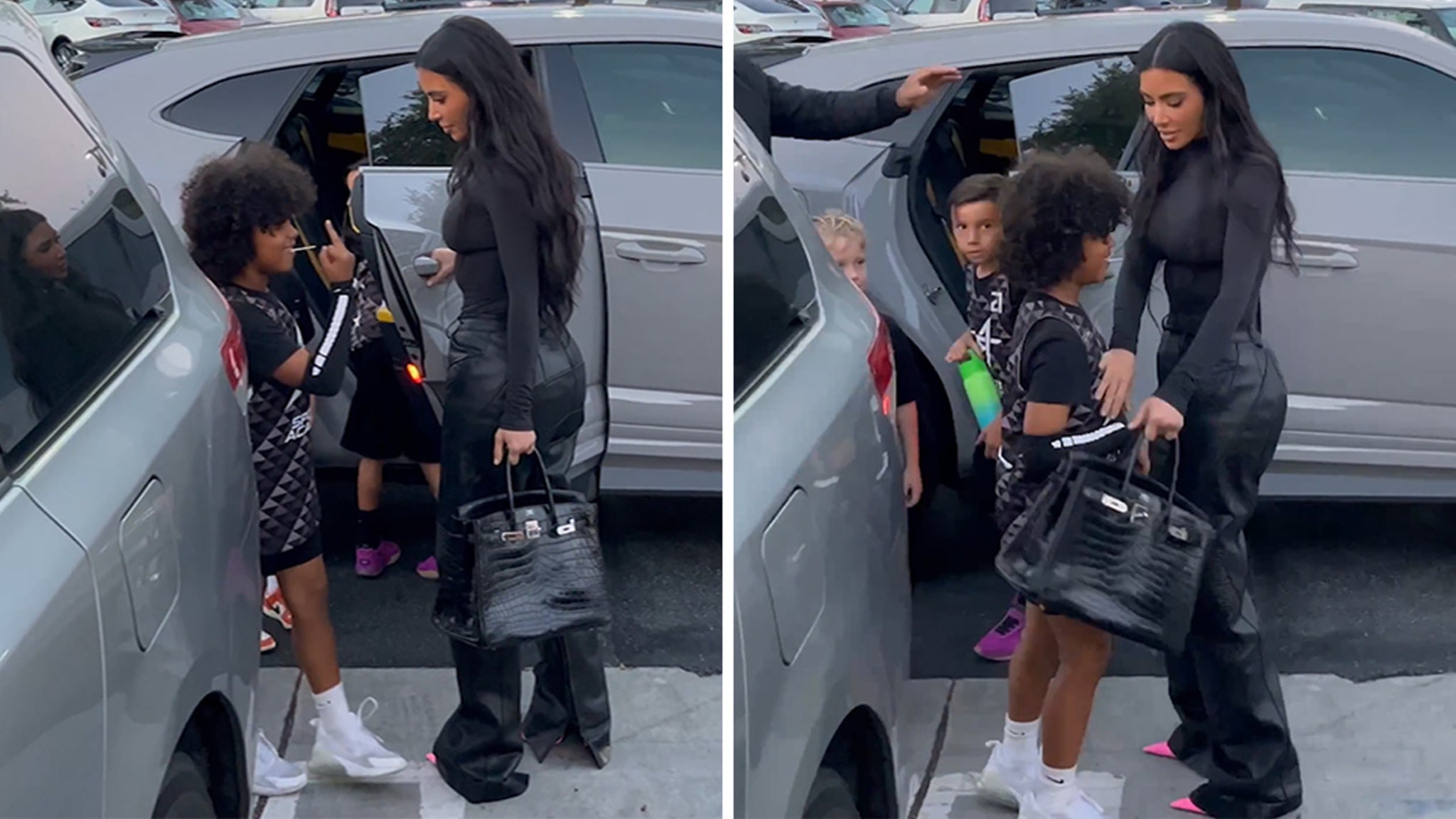 Kim Kardashian's Son, Saint, Flips Off Paparazzi Again