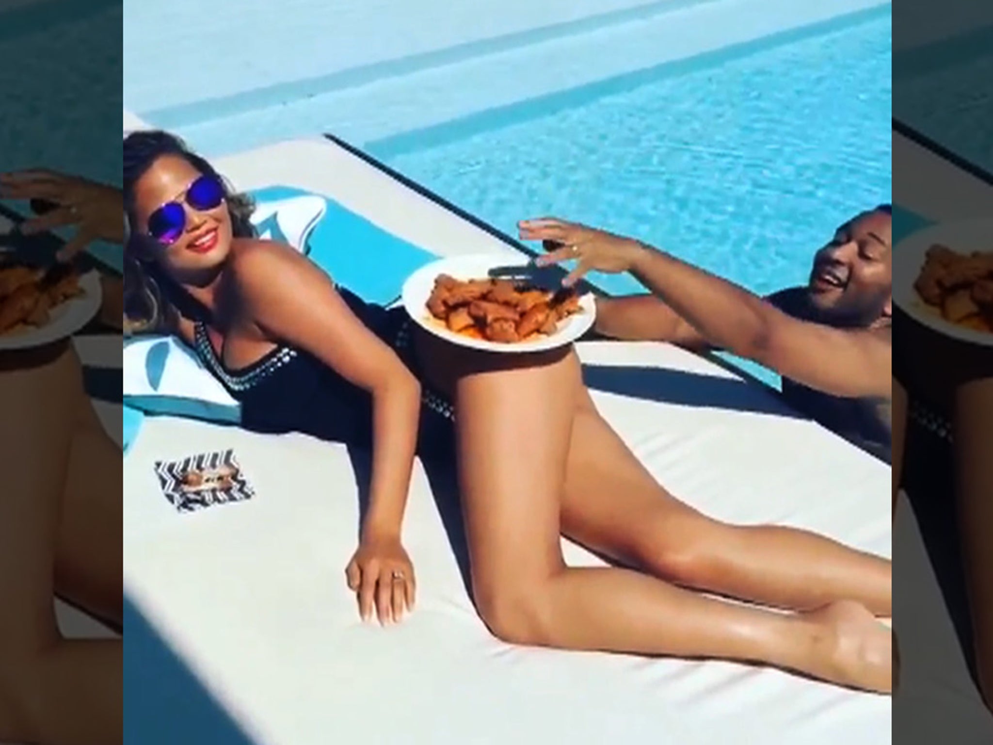 Chrissy Teigen -- My Butt and Some Chicken Wings ... Winning Combo