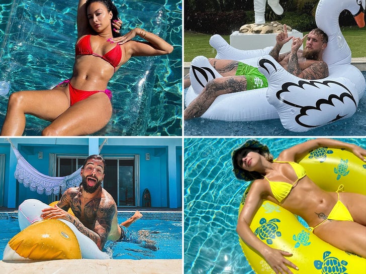 Swimming Pool Stars -- Celebs Floating Away