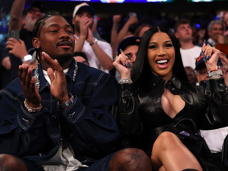 stefon diggs and cardi b knicks game getty 3