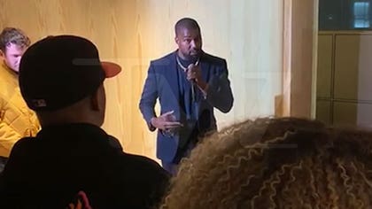 Kanye West is touring to promote his new album -- sort of -- and his latest stop was a fancy clothing store in NYC ... to premiere a new music vid.