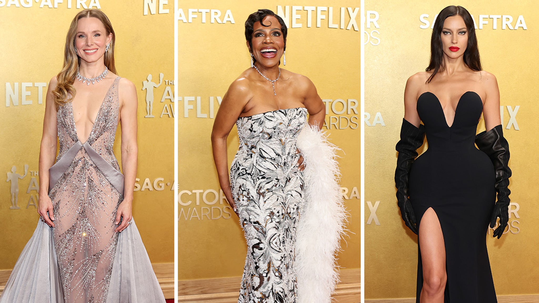 Sterren schitteren op de rode loper tijdens de onlangs hernoemde Actor Awards