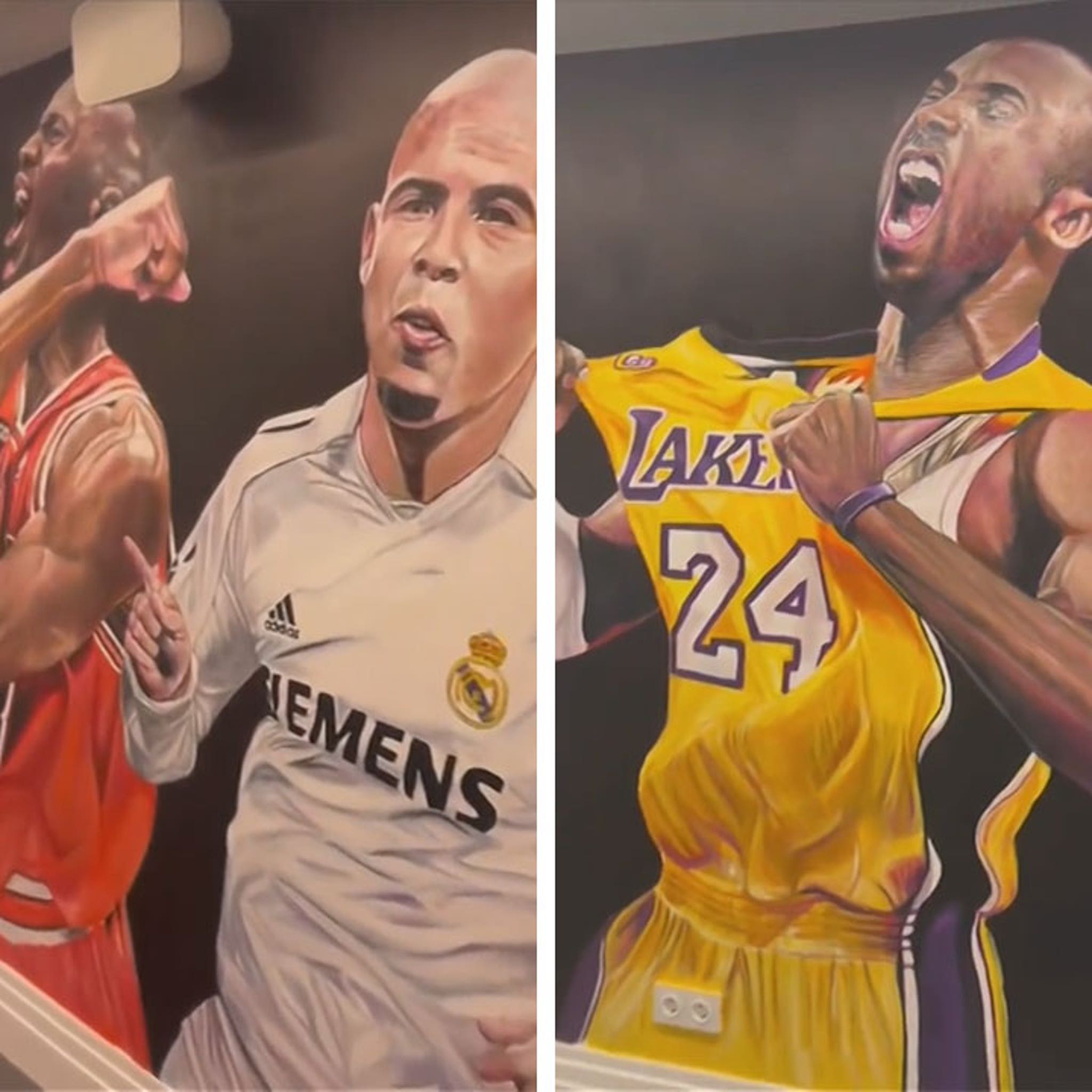 Philadelphia Eagles Paint Kobe Bryant Mural At Practice Facility