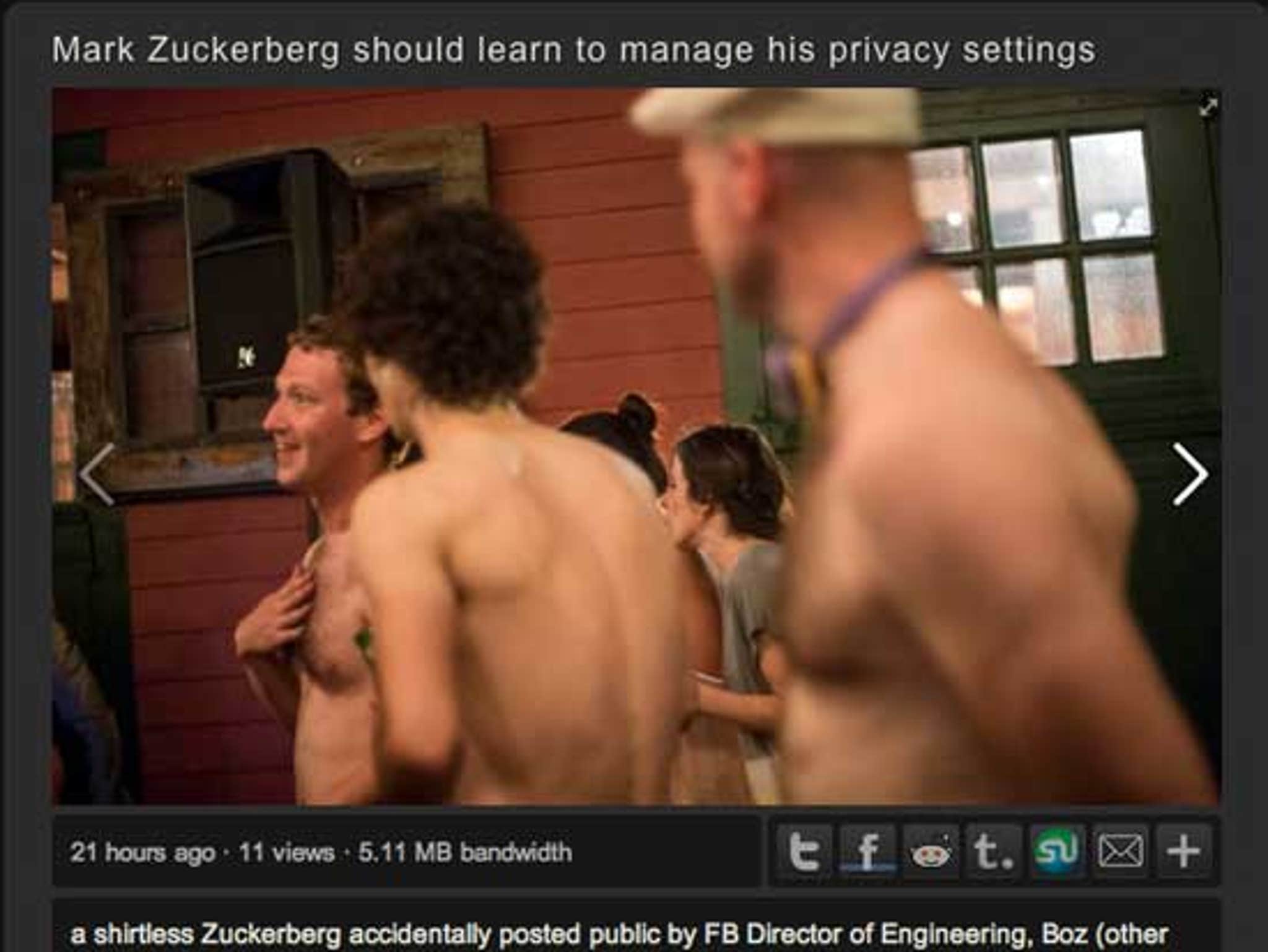 Mark Zuckerberg TOPLESS Photo -- Privacy Malfunction?