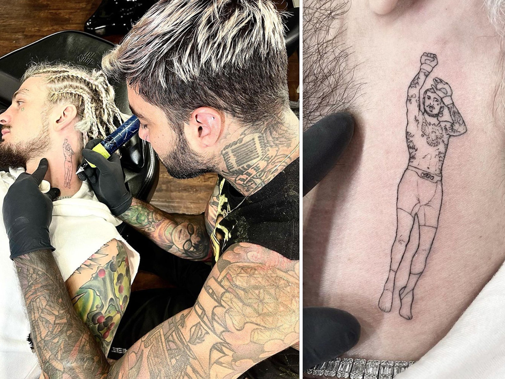 Sean OMalley gets a tattoo of himself on neck to celebrate jumpshot  victory pose  MMA Fighting