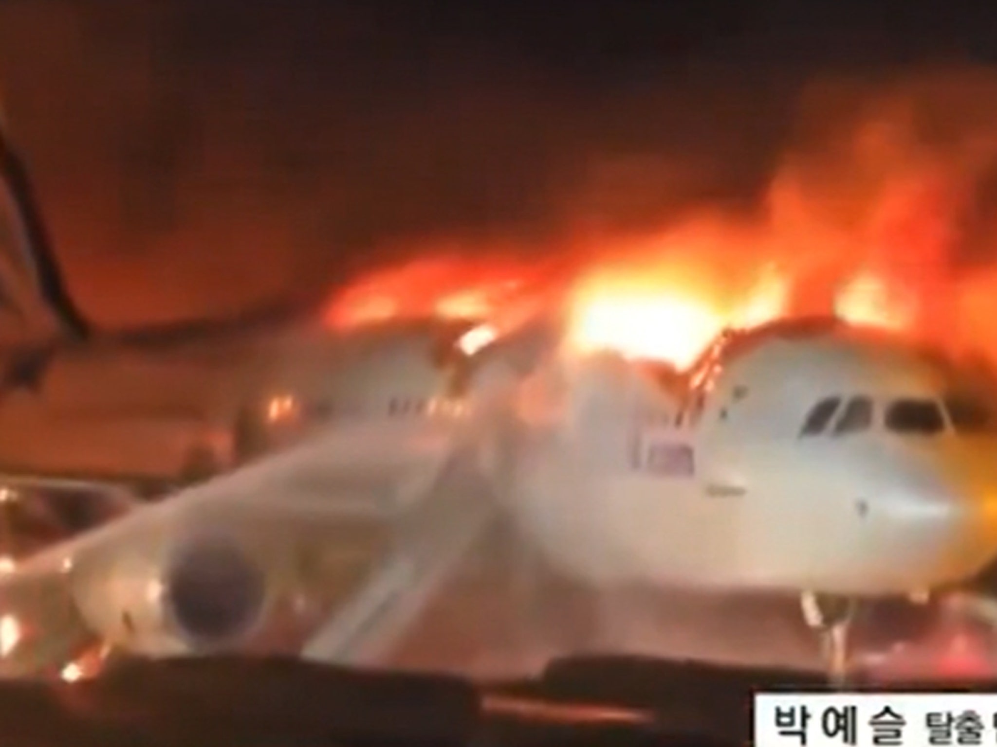 Passenger Plane Goes Up in Flames at South Korean Airport, on Video