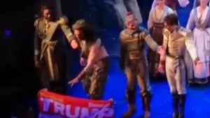 'Frozen' Actor Timothy Hughes Snatches Trump 2020 Banner During Curtain Call