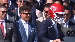 Joe Biden Dons Chiefs Helmet During White House Super Bowl Celebration