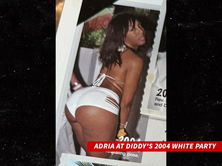 Adria na festa branca de Diddy em 2004