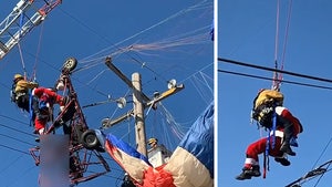 Santa Claus Rescued by Firefighters After Getting Stuck in Power Lines