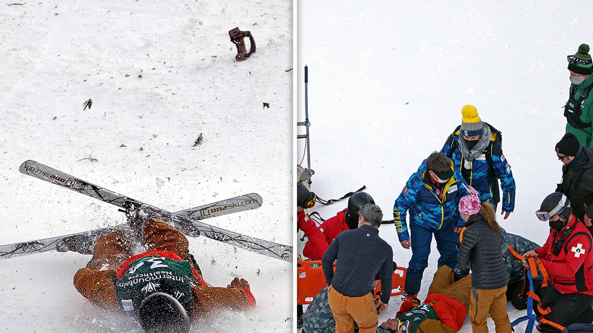 U.S. Skier George McQuinn Unconscious after Brutal Crash - Video thumbnail