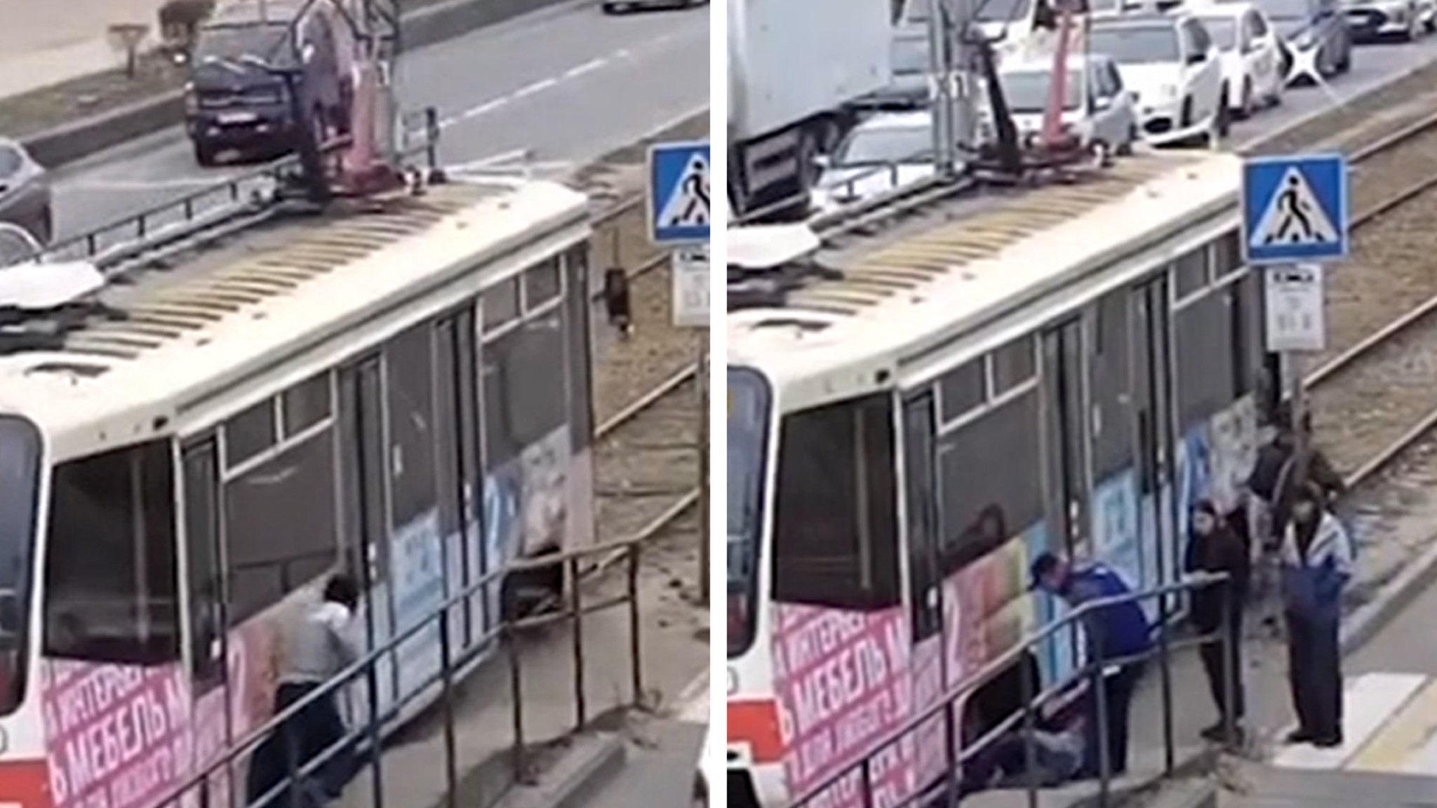 Man Trips, Falls Underneath Moving Train, Somehow Survives, on Video