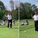 Donald Trump critica a Joe Biden después de hacer piping en un campo de golf