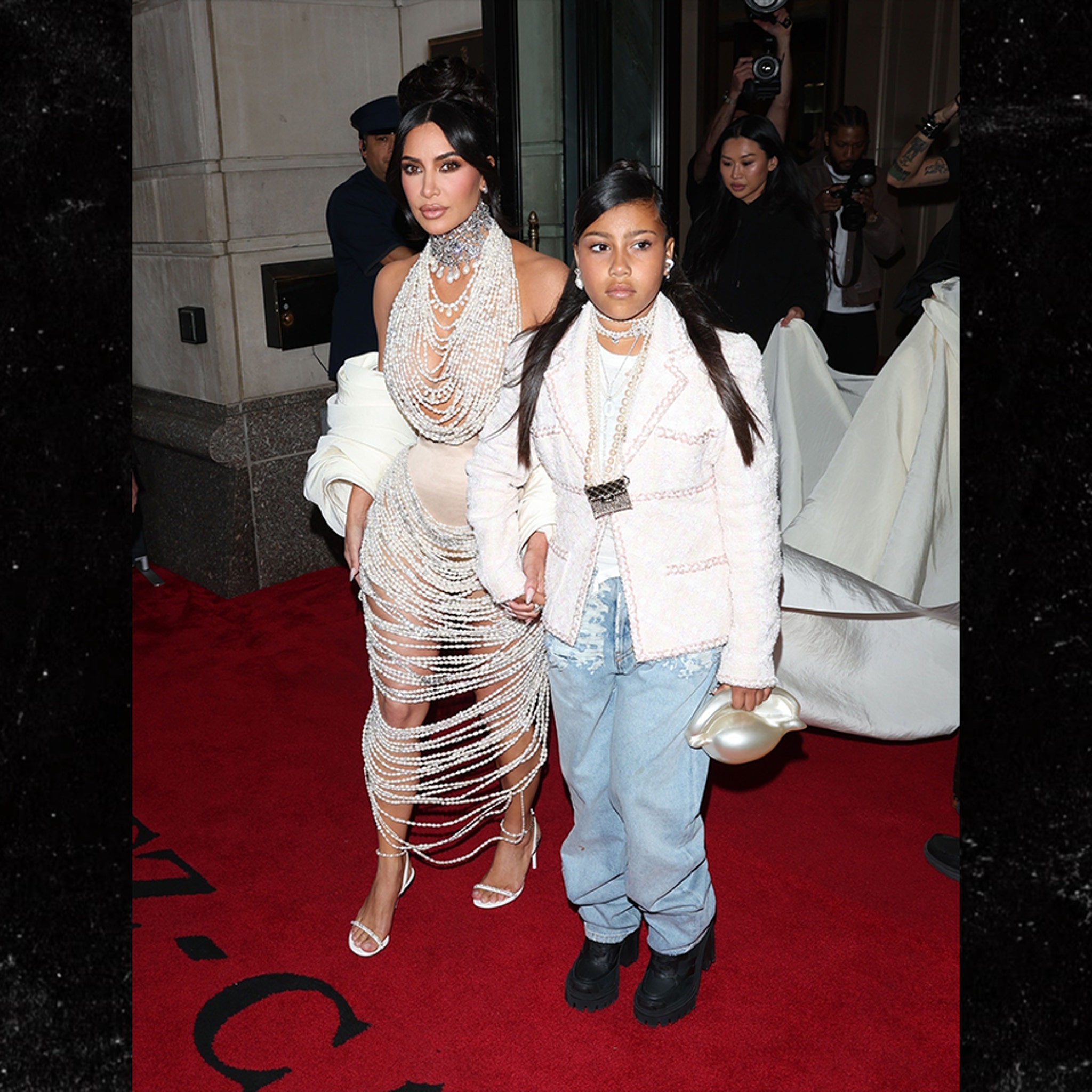 Kim Kardashian and North West arrived for the #MetGala2023