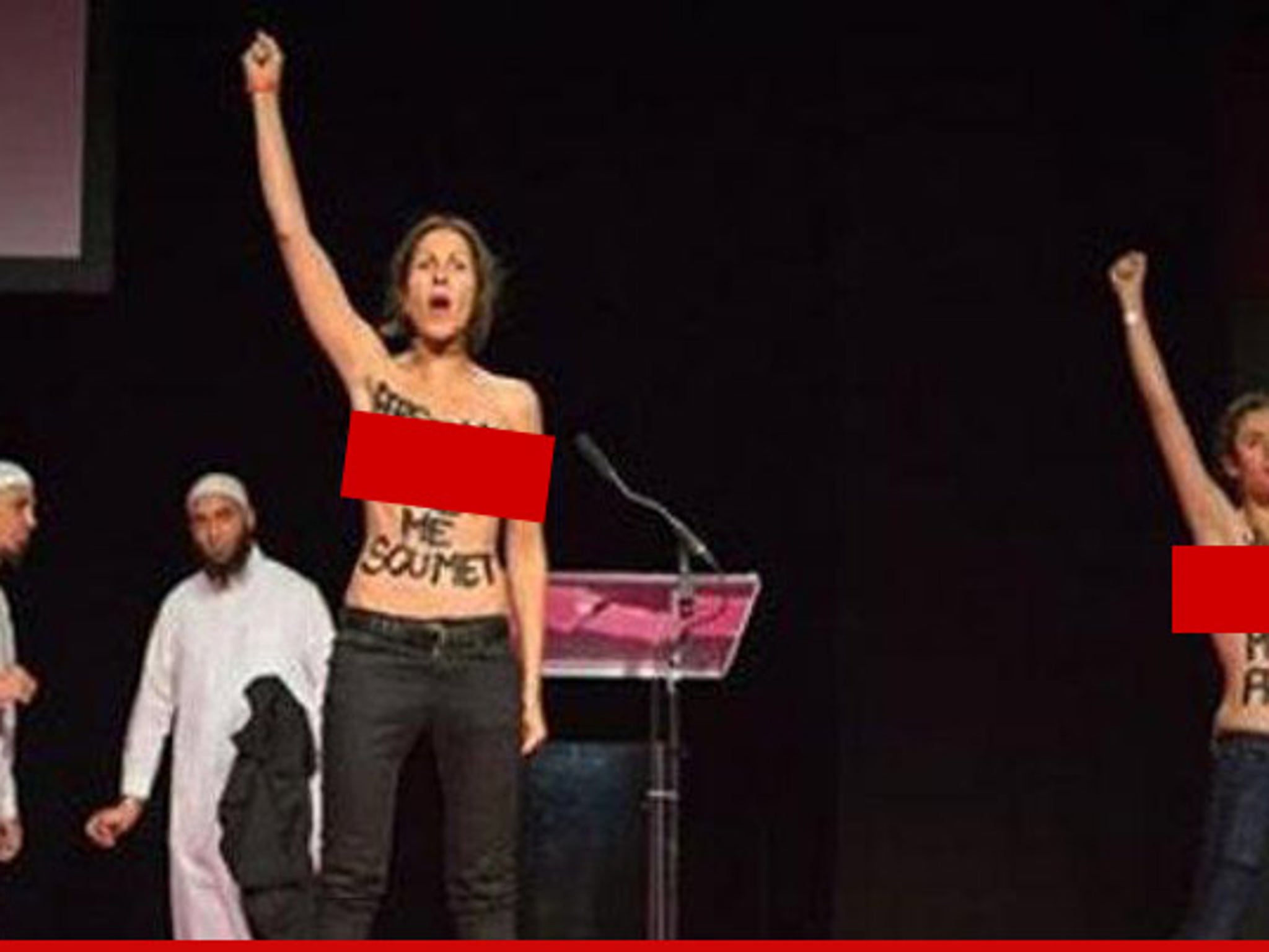 Topless Feminists -- Crash Muslim Conference In France (VIDEO) photo