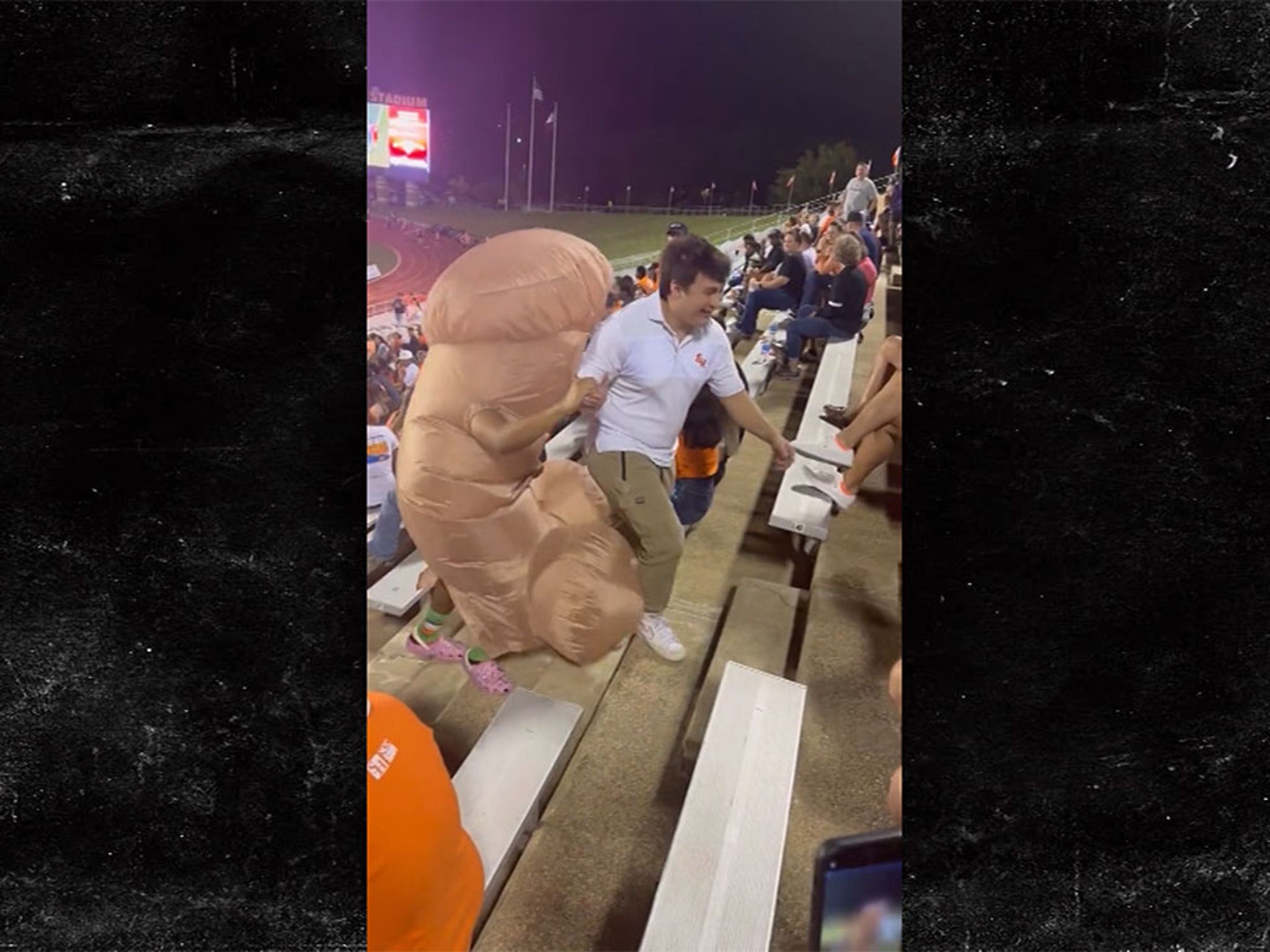 Fan Wears Giant Penis Costume At College Football Game, Hilarious Video!