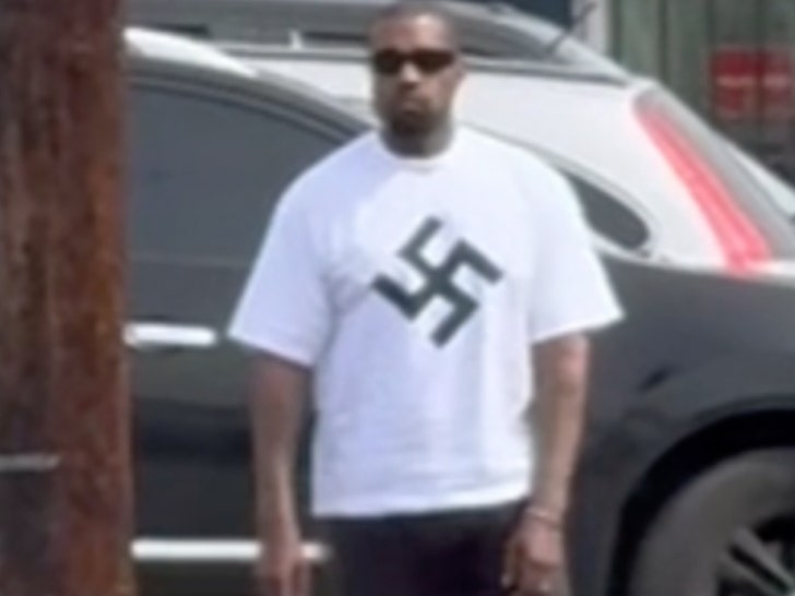 Self-Proclaimed Nazi Kanye West wears Swastika shirt