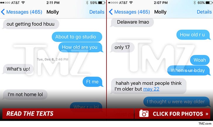 Tyga and Molly O'Malia's Text Messeges