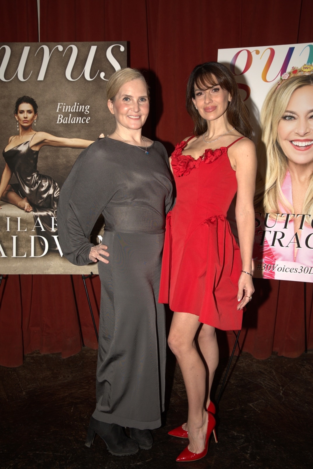 Wellness advocate Hilaria Baldwin and Vertical Drama actress Kimberley Kim attend the Gurus Media GURUtine’s Luncheon during NYFW at Maison Close in New York City.