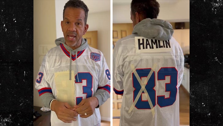 Bills honoring Damar Hamlin with No. 3 on their field and jerseys 