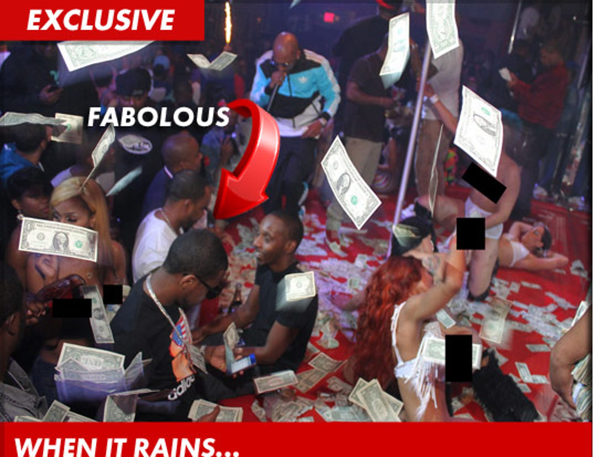 Rapper Fabolous -- MASSIVE $28,000 Rainstorm at Atlanta Strip Club