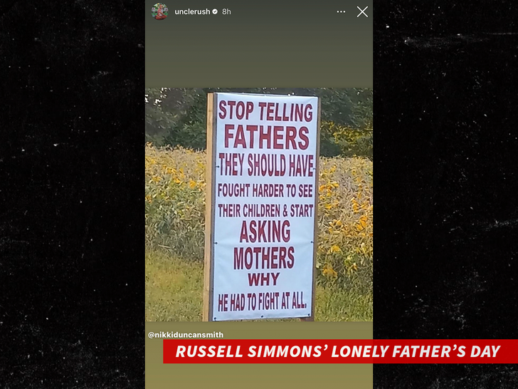 Russell Simmons instagram story on fathers day