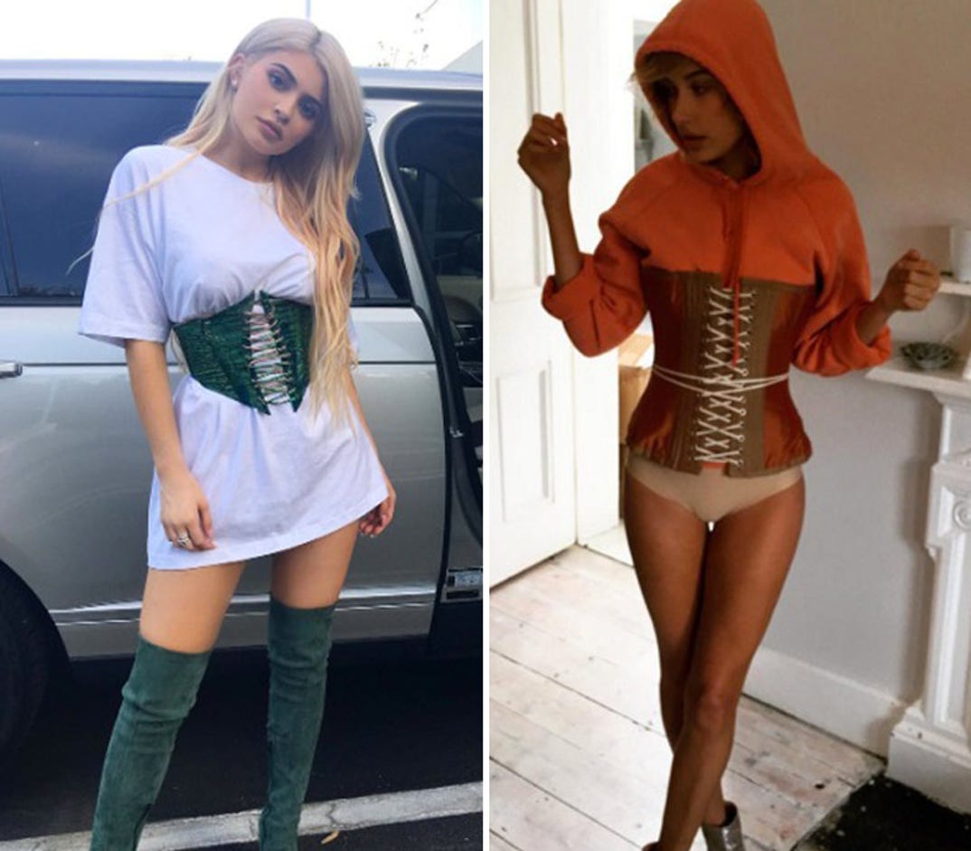 Kylie Jenner (19) vs. Hailey Baldwin (19) Corset cuties!