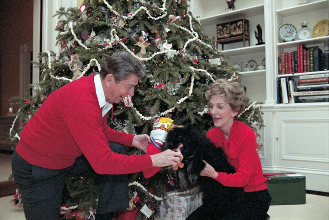 President Ronald Reagan and Nancy Reagan with Lucky