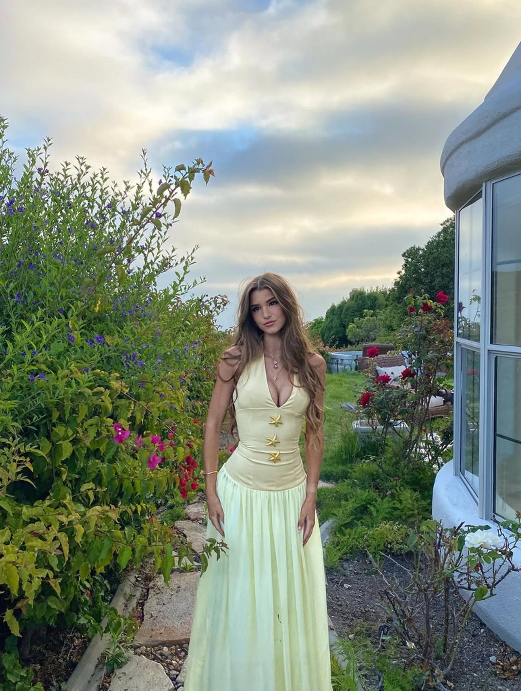 brooke monk green dress Green Flower A Line Spaghetti Straps Print Maxi Dress with Slit main image 0