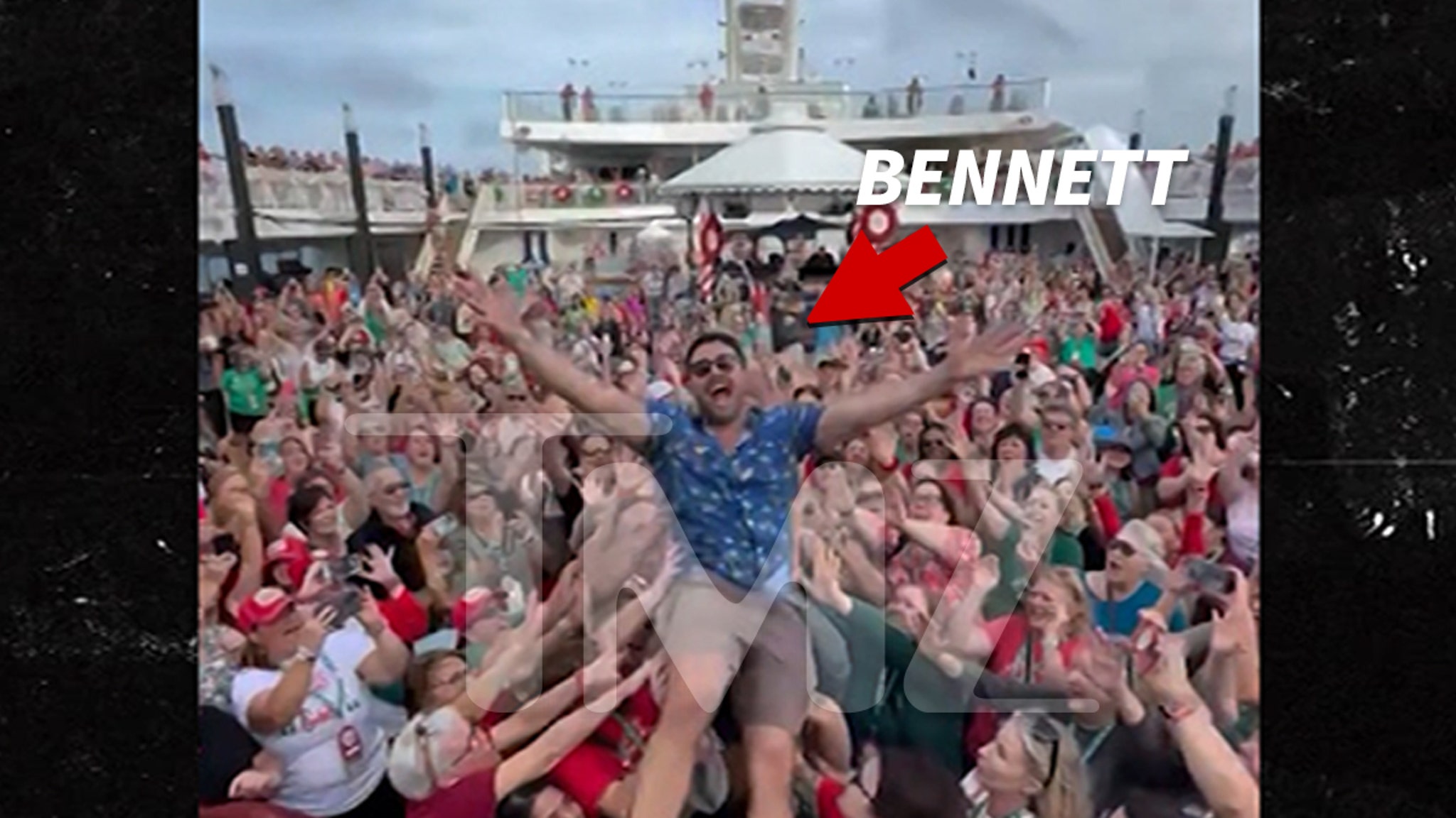 Hallmark Star Jonathan Bennett Crowd Surfs on Sold-Out Christmas Cruise