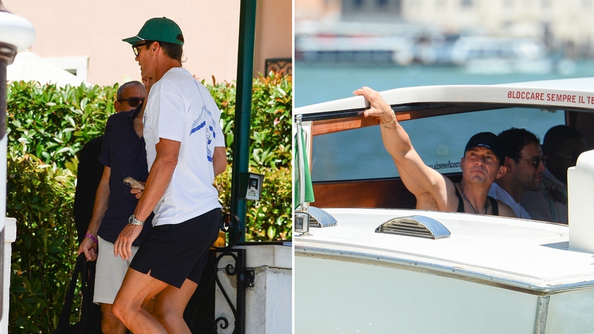 Tom Brady, Orlando Bloom Catch Ride On Water Taxi During Bezos-Sanchez Wedding Week