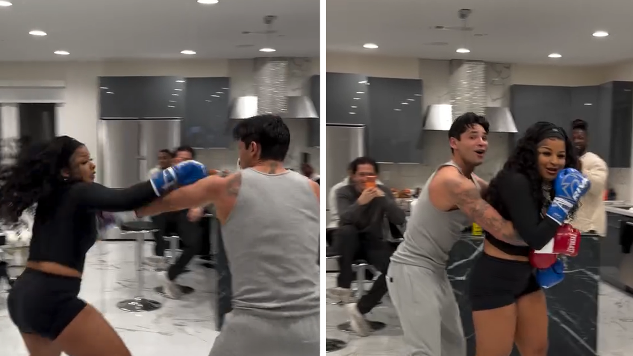 Ryan Garcia Accidentally Hits Chrisean Rock In Face During Sparring Session