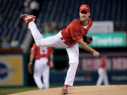 U.S. Rep. Greg Steube (R-FL) pitches during the the Congressional baseball game