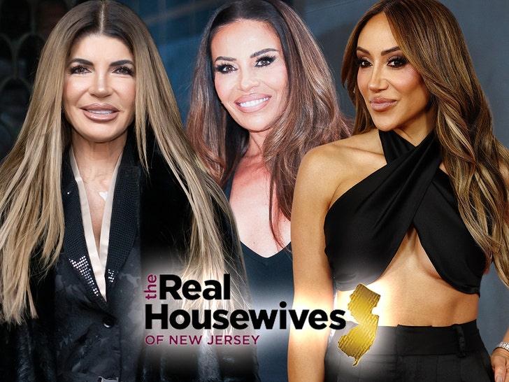 Teresa Giudice, Melissa Gorga, and Dolores Catania on RHONJ getty comp